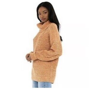 Free People Leo Tunic Sweater Chunky Oversized Cowl Neck Petal Combo Size XL